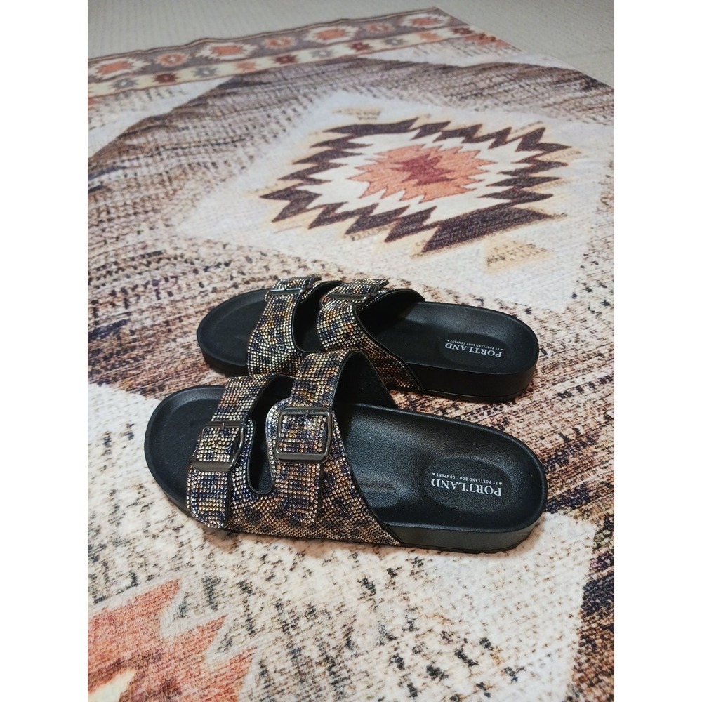 Portland‎ by Portland Boot Company sandals double buckle animal print size 8 - Picture 5 of 6